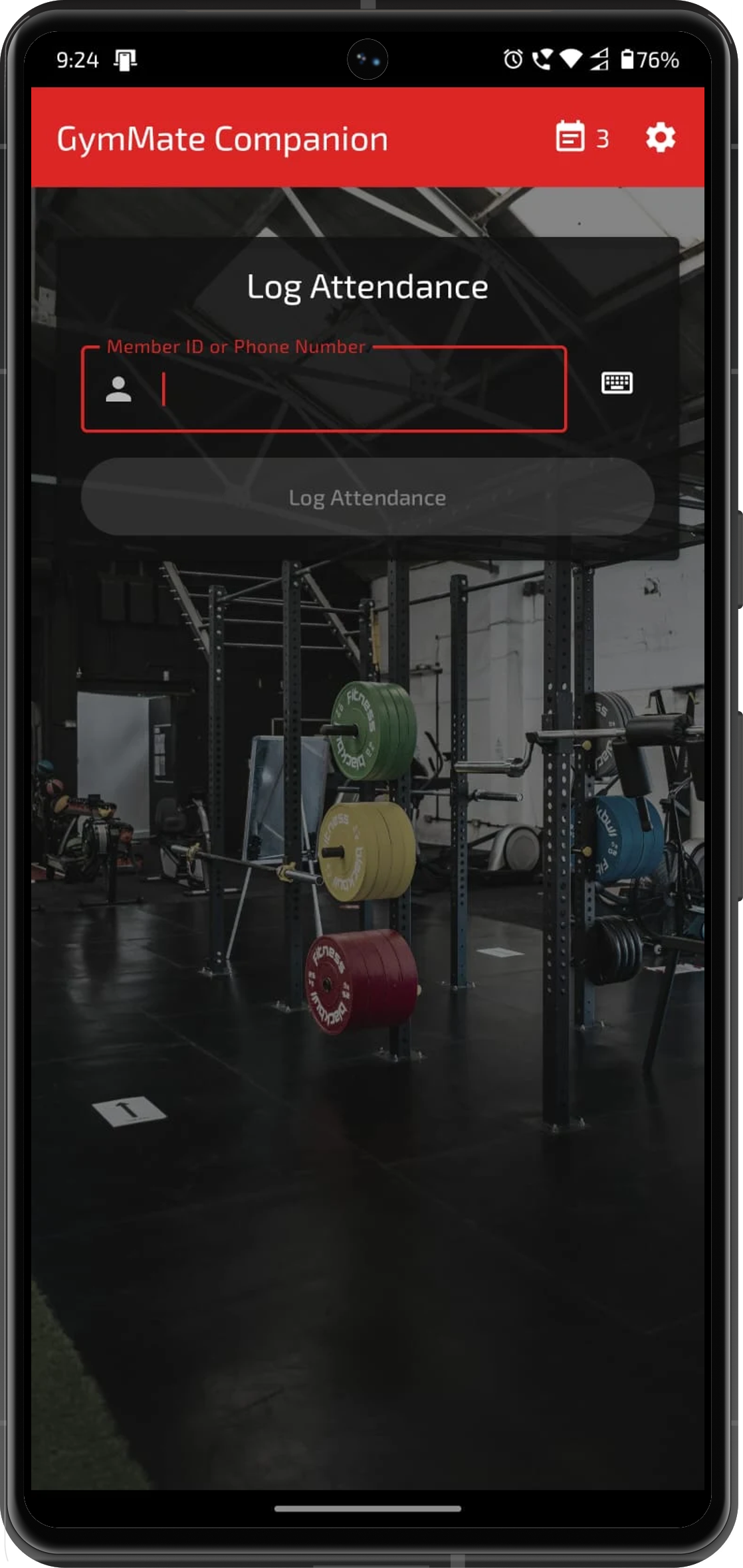 GymMate companion app screen